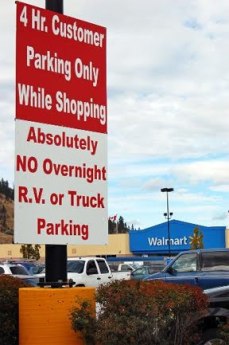 RV parking at Walmart